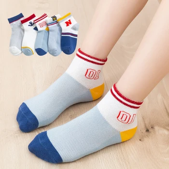 Детские носки, весенне-летние Тонкие сетчатые носки для мальчиков, Детские спортивные носки для малышей, 5 пар/лот