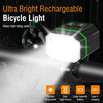 900/1500/2000Lumen Велосипед Передний свет Супер яркий Водонепроницаемый Велосипедный фонарик USB Зарядка Алюминиевая Фара MTB дорожного Велосипеда