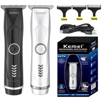 Kemei pro триммер для бороды и волос для мужчин, электрический триммер для ухода за лицом и телом, перезаряжаемая машинка для стрижки волос, литиевая машинка для стрижки