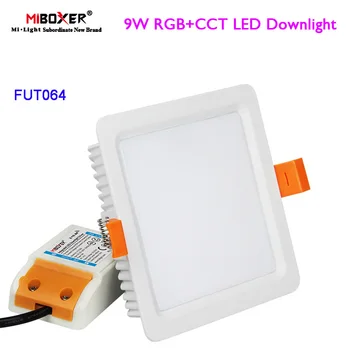 Miboxer FUT064 9 Вт RGBCCT светодиодный светильник Квадратный RGBWW потолочный Светильник переменного тока 110 В 220 В Внутренняя Панельная Лампа 2.4 Г Пульт Дистанционного Управления/приложение/Голосовое Управление
