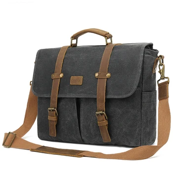17-Дюймовый Мужской портфель для ноутбука, большая холщовая сумка-мессенджер, Офисные деловые сумки через плечо, Мужская сумка-мессенджер XA26C