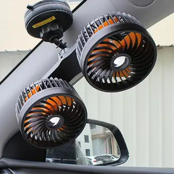 Универсальный вентилятор для электромобиля, вращающийся на 360 градусов, малошумный вентилятор для охлаждения приборной панели автомобиля, Автомобильные аксессуары