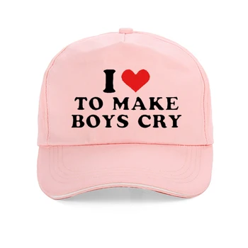 Женская шляпа Y2k I Love To Make Boy Cry с буквенным принтом, бейсболка в стиле Харадзюку, летние крутые шляпы для гольфа, Забавные Кавайные розовые кепки Casquette
