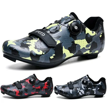 Обувь для шоссейного велоспорта с камуфляжным рисунком, мужская модная дышащая спортивная обувь, женские кроссовки для скоростных гонок, Zapatillas Cleat