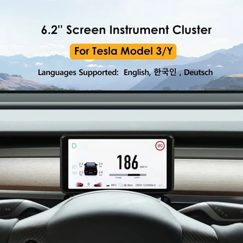 приборная панель с большим экраном 6,2 дюйма, HUD Кластерный HD ЖК-измеритель Спидометра Для Tesla Model 3 Model Y Автомобильные Аксессуары
