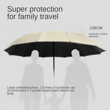 Полностью автоматический складной зонт из двенадцати костей, двойной зонт от дождя или солнца, зонт для защиты от солнца и ультрафиолета
