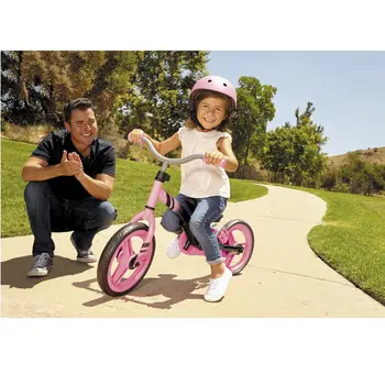 Колеса Очаровательный розовый тренировочный велосипед с балансировкой и педалями для детей 2-5 лет, прочные 12-дюймовые колеса - идеальный первый велосипед!