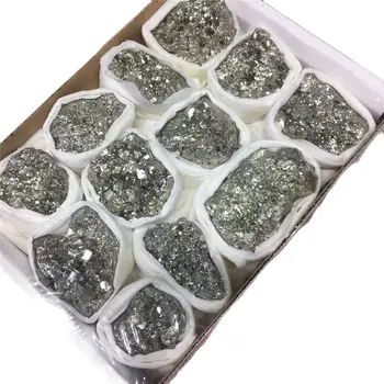 Натуральные кристаллы кварца, набор духовных пиритов, коробка с драгоценными камнями для украшения дома