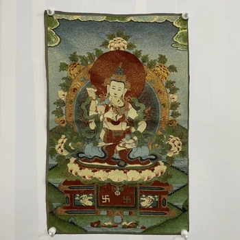 Тханка Вышивка Радостный Будда Размер: 60X90 см