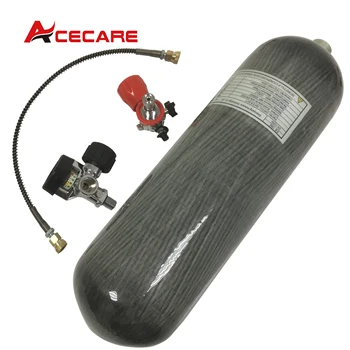 Воздушный бак Acecare из Углеродного Волокна Hpa 6.8L 4500psi с Манометрическим Клапаном и Заправочной Станцией M18 * 1.5 SCBA для Дайвинга Противопожарная Защита