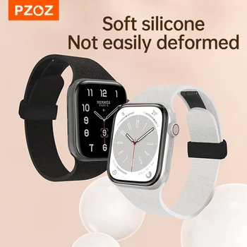 PZOZ Ремешок с откидной застежкой для Apple Watch iWatch Series Ultra 9 8 7 6 5 4 3 2 SE 40 45 41 42 38 44 мм браслет ремешок для часов