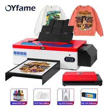OYfame A3 DTF Принтер L1800 DTF трансферный принтер с устройством подачи рулонов непосредственно на пленку для одежды, толстовок, футболок, печатной машины