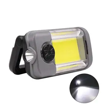 Портативный светодиодный рабочий фонарь с крючком, Складной магнит, лампа для кемпинга, COB USB, перезаряжаемая рабочая лампа со встроенной батареей