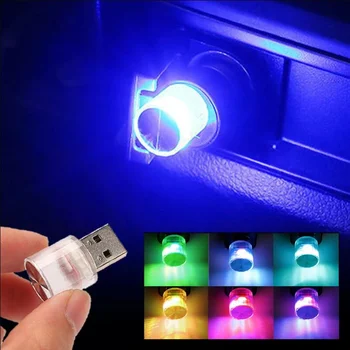 Автомобильный Мини-USB LED Рассеянный Свет Декоративные Атмосферные Лампы для Внутренней Среды Авто ПК Компьютер Портативный Светильник Plug Play