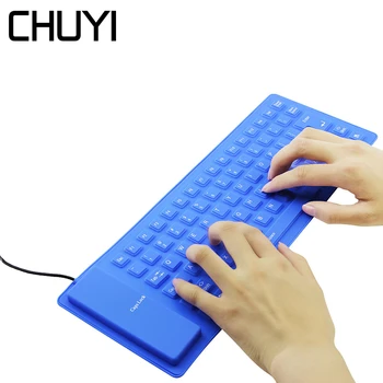Проводная складная клавиатура CHUYI, гибкая силиконовая компьютерная клавиатура, Водонепроницаемая Портативная мини-клавиатура с 85 клавишами для ноутбука Xiaomi PC