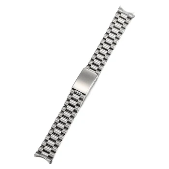 Нержавеющая Сталь 316L, серебро 20 мм, ремешок для часов President с изогнутым концом, браслет, подходит для часов для дайвинга Seiko Rolex