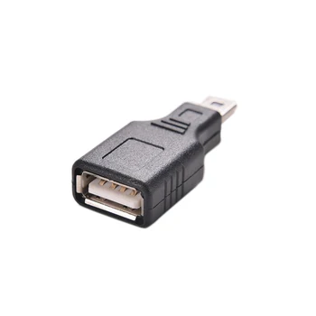 2шт Mini USB USB 2.0 A Женский К Micro/Mini USB B 5-контактный Штекер OTG Хост-адаптер Конвертер Разъем до 480 Мбит/с Черный
