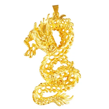 Китайский Дракон 3D Жесткий Кулон для Женщин, Мужчин, Очаровательная Подвеска-Чокер, Ожерелья для Женщин 2020, Колье из Дубая, Ювелирные изделия