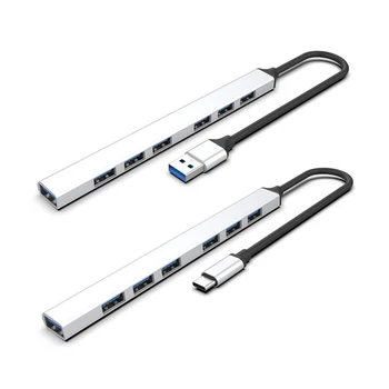 USB-концентратор 3,0 Мульти USB-разветвитель 7 USB-портов 3,0 2,0 Высокоскоростной расширитель для Lenovo Xiaomi Macbook Pro PC Hub USB 3 0 док-станция
