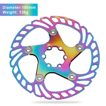 Красочные MTB Велосипедные дисковые тормоза, охлаждающий ротор с плавающим льдом, гравийный дорожный велосипед 140/160/180/203 мм, охлаждающий стальной радужный ротор
