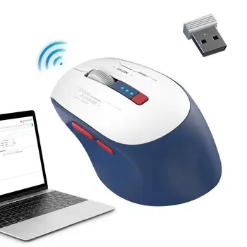 Компьютерная мышь, беспроводной ноутбук, планшет, USB-приемник, 1600 точек на дюйм, Оптическая мышь с тихим щелчком, беспроводная мышь с синим зубом 2,4 G