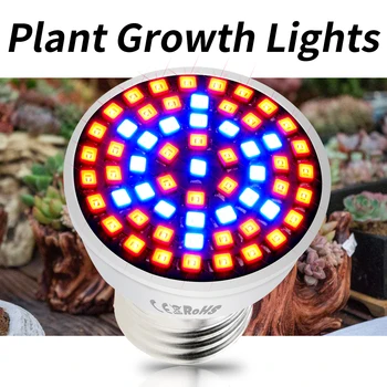Фитолампа Для Растений Led Grow Lights E27 Фитолампа GU10 Лампа для Выращивания 220 В Полный Спектр Семян, Растущий Светильник Для Теплицы
