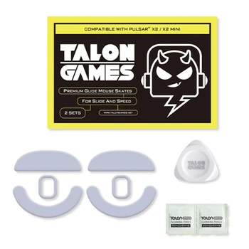 2 комплекта TALONGAMES Пользовательские Белые Коньки для Мыши с Изогнутым Краем, Ножки для Мыши Pulsar X2/X2 Mini Gaming Mouse Скользят По Кривому краю