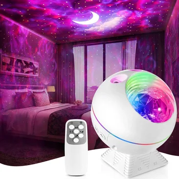 Новый Звездный проектор LED Aurora Проектор с дистанционным управлением, ночник, Галактика с белым шумом, проектор для спальни, Украшение для детей, дом