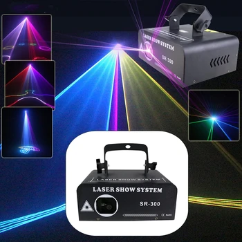 300 МВт RGB Лазерный луч Линейный сканер DMX512 DJ Disco Сценический эффект Света Для выпускного Вечера Свадьбы Праздника Бара клубной вечеринки Свадьбы ЕС