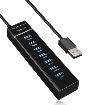USB-концентратор, 7-портовый светодиодный высокоскоростной концентратор USB 3.0, совместимый с Air, Mac Mini/Pro, Surface Pro, ПК и ноутбуком