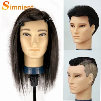 Голова мужского манекена из 100% синтетического волокна для волос, Косметология, практика парикмахера, Обучающая кукольная голова для укладки волос с бесплатным подарком