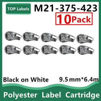 Картридж 5 ~ 10PK M21-375-423 Подписывает стойкую к растворителям этикетку для лаборатории, Маркировку штрих-кодом/печатной платой, черным по белому