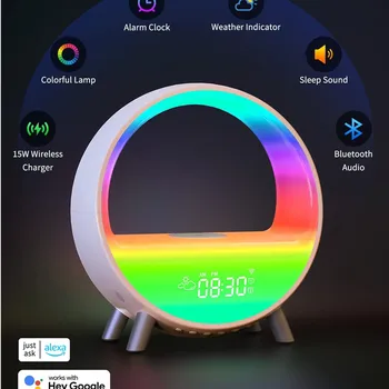 Умный WiFi Будильник на рассвете, ночник, Лампа для пробуждения, лампа для заката С Alexa Google, Прикроватный декор для дома, Bluetooth-динамик