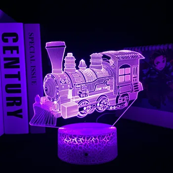 Железнодорожный локомотив локомотив Светодиодный ночник для украшения детской спальни Уникальный подарок на День Рождения для детской комнаты настольная лампа