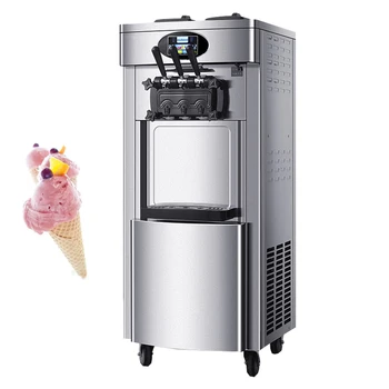 Коммерческая машина для приготовления мягкого мороженого с электрической ЖК-панелью, Производители мороженого с тремя вкусами, Кухонная техника 2200 Вт