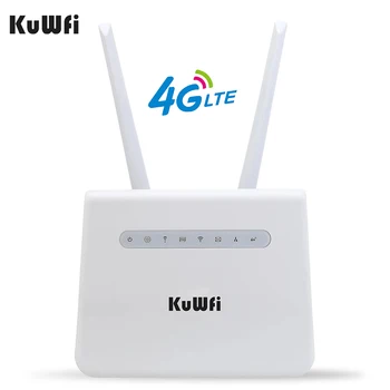 KuWFi 4G LTE Wifi Маршрутизаторы 300 Мбит/с Беспроводной CPE Маршрутизатор с портом LAN Поддержка SIM-карты Беспроводной Модем Маршрутизатор Поддержка 32 Пользователей WiFi