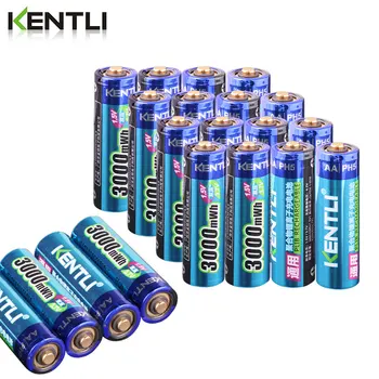 KENTLI 1.5v aa Перезаряжаемая литиевая батарея мощностью 3000 МВтч, Прямые продажи производителей, Для Фотоаппаратов, Электрических игрушек