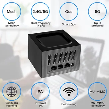Wi-Fi Маршрутизатор-Ретранслятор AC1200M Беспроводная система Wi-Fi для всего Дома, Двухдиапазонная 2,4 Г/5,0 ГГц, Хорошая Проницаемость, Простая настройка, Сильный сигнал