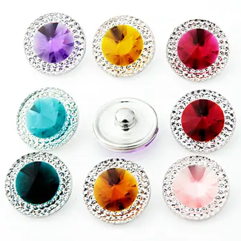 Мода NS0021 10шт смешанные 18 мм граненые кнопки-защелки подходят для браслета-подвески DIY, ожерелья, ювелирные изделия оптом, модные