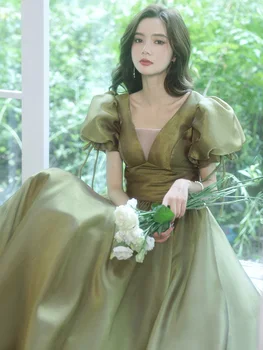 Женское Вечернее платье 2023, Классическое платье Принцессы на шнуровке с пышными рукавами, Изысканные платья для выпускного вечера длиной до пола