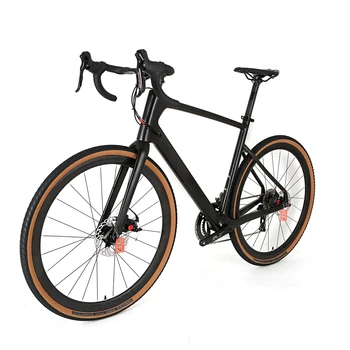TWITTER Gravel RS-22S Дисковый тормоз 700C Внедорожный гравийный велосипед С полной внутренней прокладкой T900All Черный Без логотипа Дорожный велосипед из углеродного волокна