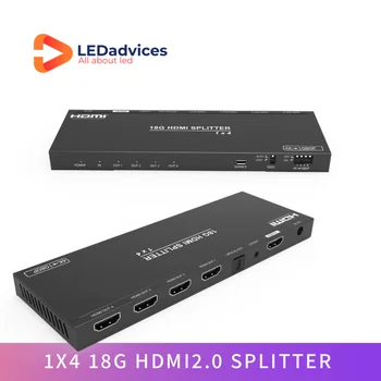 18 Гбит /с Разветвитель 4K60 HDMI 1x4 без потерь с функцией масштабирования видео от 4K До 1080P и возможностью извлечения аудио Для подключения 4 дисплеев