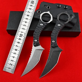 D2 Нож с фиксированным лезвием Cs Go Karambit, Уличные Карманные Ножи, Охотничьи Ножи для выживания в Кемпинге, Тактические военные инструменты самообороны