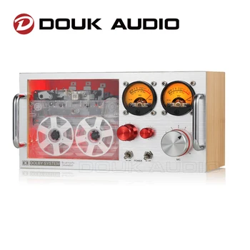 Douk Audio Винтажный аудиоанализатор с микрофонным звукоснимателем в стиле Ретро, двойной VU-метр, дисплей уровня звука, декор для домашнего рабочего стола, подарок с управлением через приложение