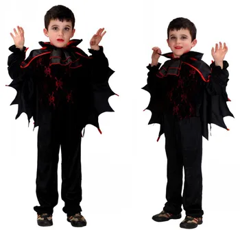 Праздничный костюм в виде плаща вампира для мальчиков и девочек на Хэллоуин, детская осенняя куртка, детская одежда, маскарадные пальто