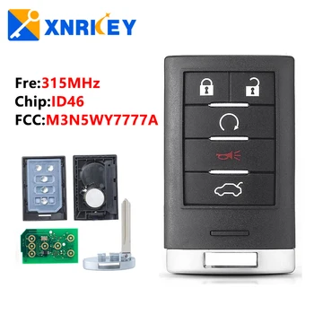 XNRKEY 5 Кнопок Автомобильный Пульт Дистанционного Управления Smart Key Fob 315 МГц Для Cadillac SRX CTS XTS DTS 2010-2014 315 МГц FCC M3N5WY77777A Дистанционный Ключ