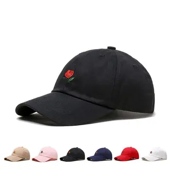 Шляпа с вышивкой розы, Четырехсезонная спортивная кепка на открытом воздухе, Унисекс, Удобная Дышащая бейсболка для путешествий С солнцезащитным козырьком Оптом