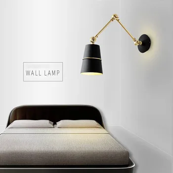 NEARCAM прикроватный настенный светильник, вращающаяся спальня, простой настенный светильник из кованого железа, настенный светильник в стиле постмодерн, коридор, лофт, настенный светильник для прохода