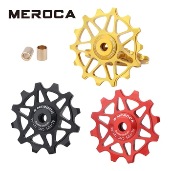 Заднее направляющее колесо велосипеда MEROCA, сверхлегкое, полое, 12 Т/14 Т, направляющее колесо для горного велосипеда из алюминиевого сплава, керамический подшипник
