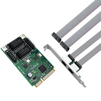 Мини-PCIE На 2 порта RJ45 Сетевая карта Сетевой адаптер Интернет-Lan Адаптер Ethernet Гигабитный 10/100/1000 Мбит/с для ноутбука
